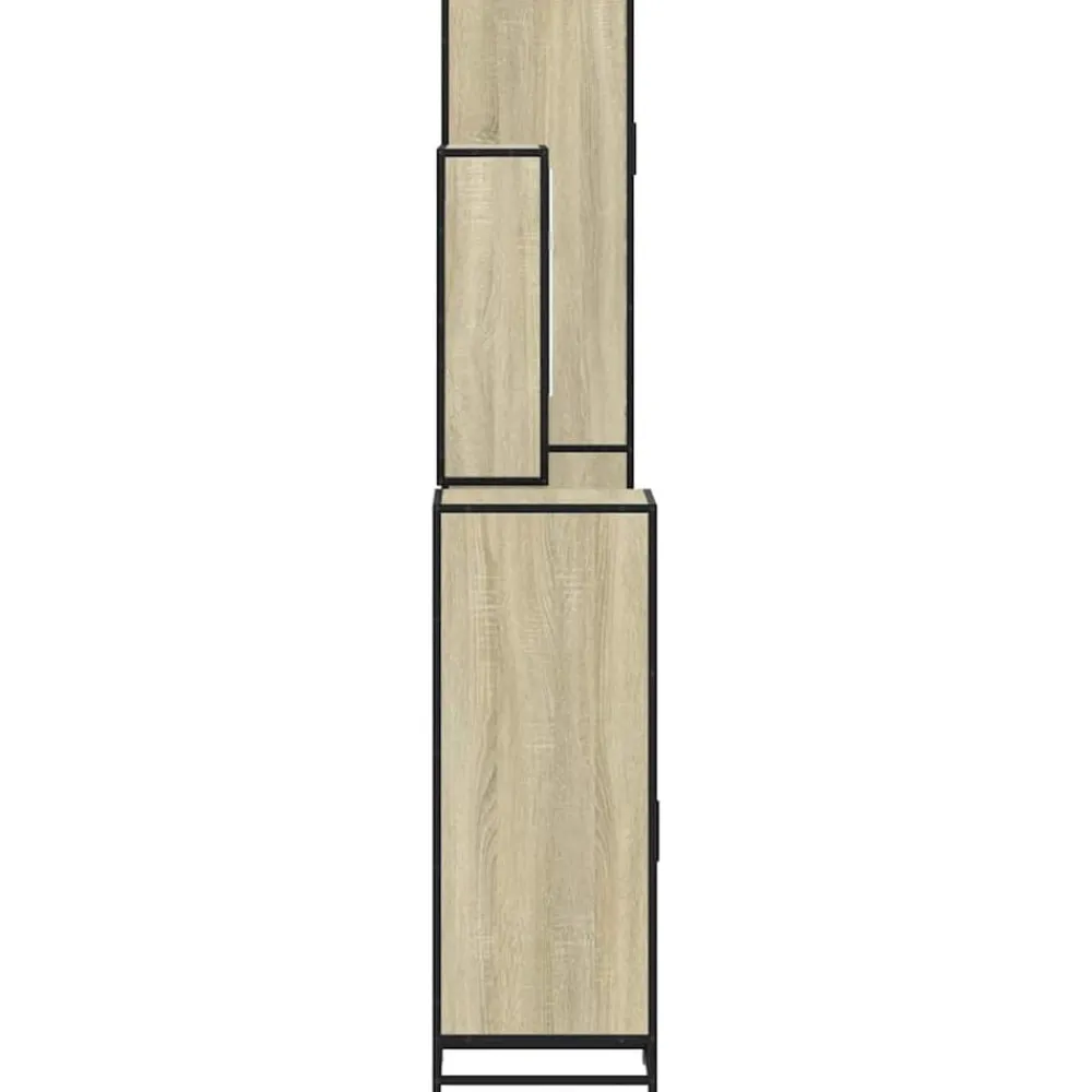 vidaXL Juego de muebles de baño 4 pzas contrachapada Roble Sonoma Clearance