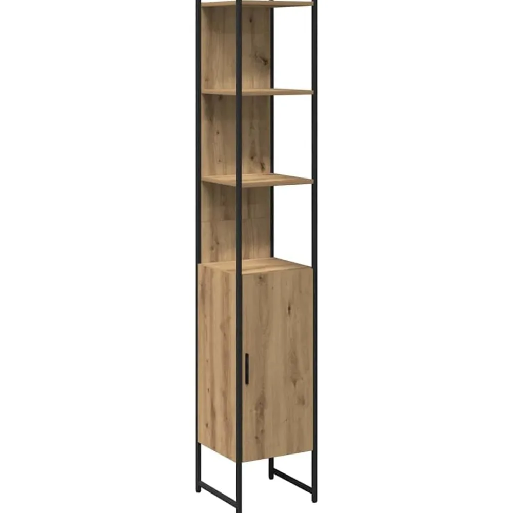 vidaXL Juego de muebles de baño con estante 4 pcs Roble artisan Clearance