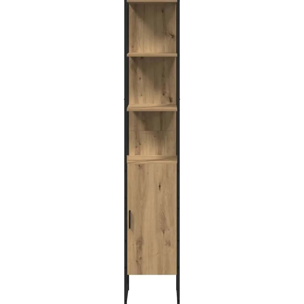 vidaXL Juego de muebles de baño con estante 4 pcs Roble artisan Clearance