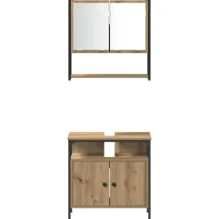 vidaXL Juego de muebles de baño con estante 4 pcs Roble artisan Clearance
