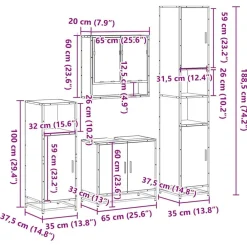 vidaXL Conjuntos De Muebles-Juego de muebles de baño 4 pzas contrachapada