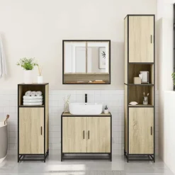 vidaXL Conjuntos De Muebles-Juego de muebles de baño 4 pzas contrachapada