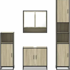 vidaXL Conjuntos De Muebles-Juego de muebles de baño 4 pzas contrachapada