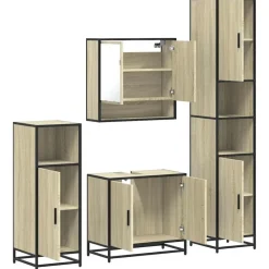 vidaXL Conjuntos De Muebles-Juego de muebles de baño 4 pzas contrachapada