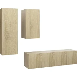 vidaXL Muebles Tv-Juego de muebles de salón 4 piezas