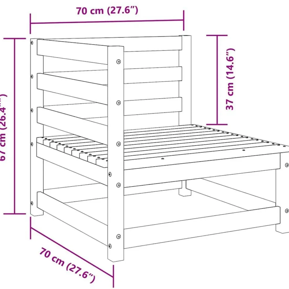 vidaXL Juego de muebles de jardín 3 piezas madera maciza de pino Negro Online