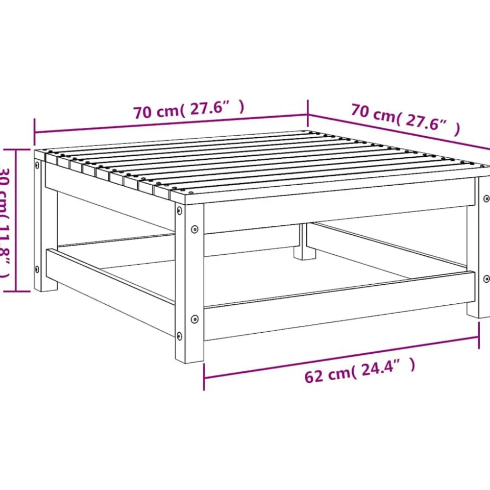 vidaXL Juego de muebles de jardín 3 piezas madera maciza de pino Negro Online