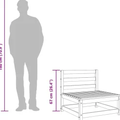 vidaXL Juego de muebles de jardín 3 piezas madera maciza de pino Negro Online
