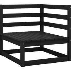 vidaXL Juego de muebles de jardín 3 piezas madera maciza de pino Negro Online