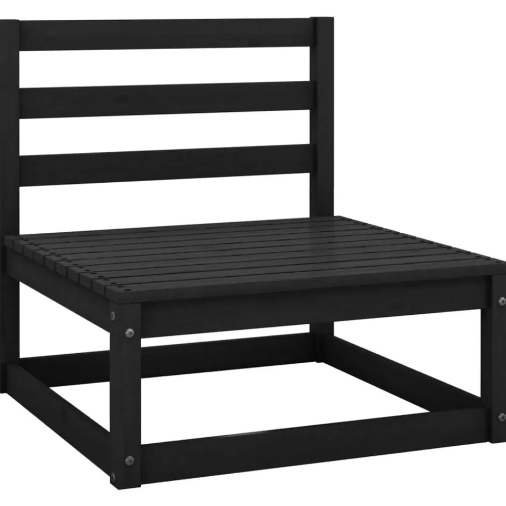 vidaXL Juego de muebles de jardín 3 piezas madera maciza de pino Negro Online