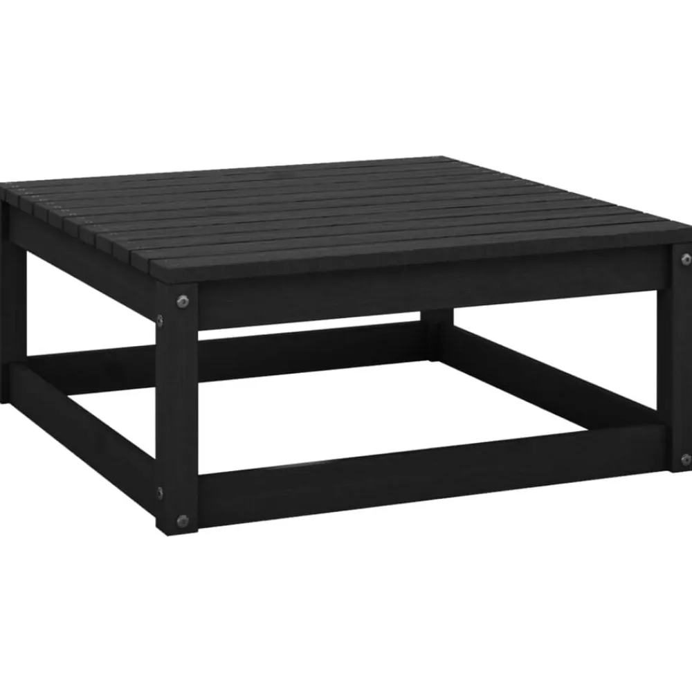 vidaXL Juego de muebles de jardín 3 piezas madera maciza de pino Negro Online