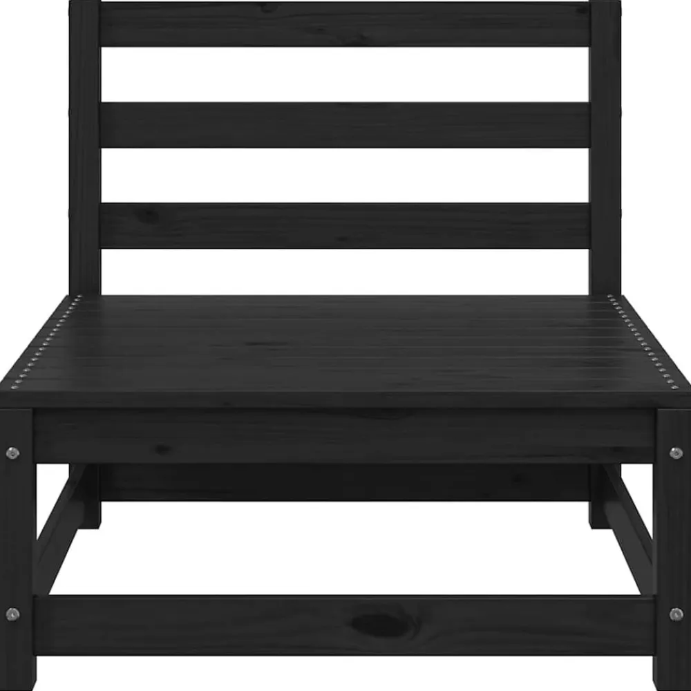 vidaXL Juego de muebles de jardín 3 piezas madera maciza de pino Negro Online