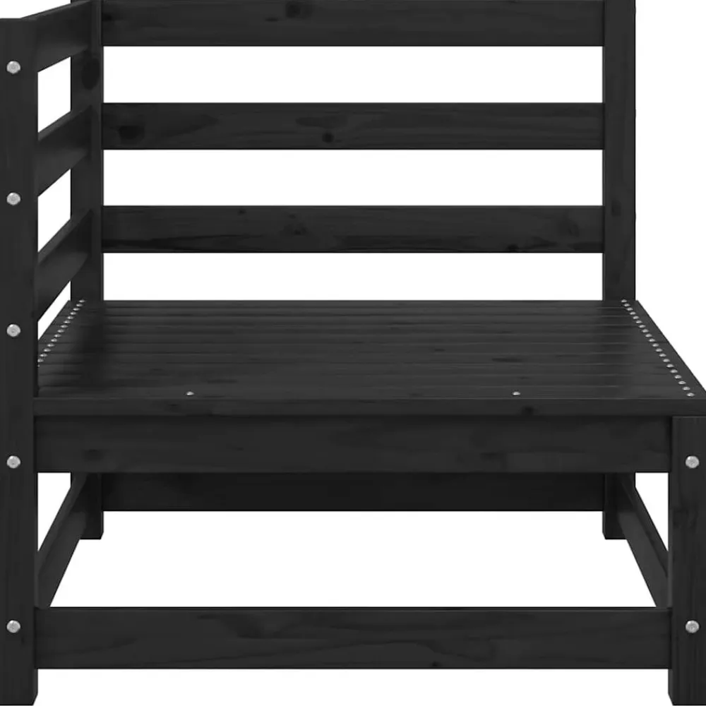vidaXL Juego de muebles de jardín 3 piezas madera maciza de pino Negro Online