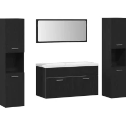 vidaXL Conjuntos De Muebles-Juego de muebles de baño 4 pcs Madera de ingeniería