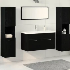 vidaXL Conjuntos De Muebles-Juego de muebles de baño 4 pcs Madera de ingeniería
