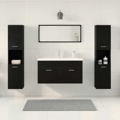 vidaXL Conjuntos De Muebles-Juego de muebles de baño 4 pcs Madera de ingeniería
