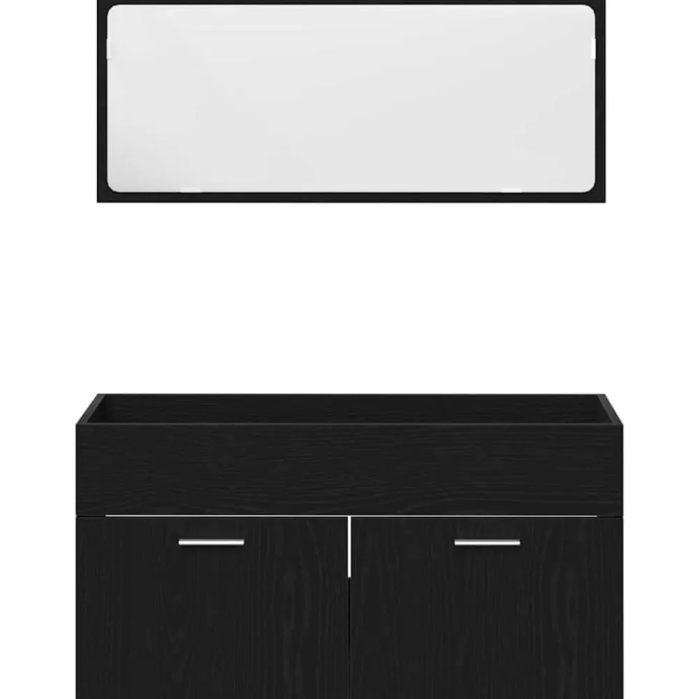 vidaXL Conjuntos De Muebles-Juego de muebles de baño 4 pcs Madera de ingeniería