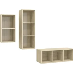 vidaXL Juego de muebles de salón 3 pzas madera ingeniería Roble Sonoma Online