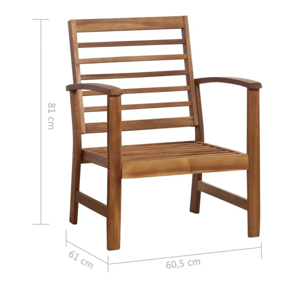 vidaXL Muebles De Jardín-Juego de muebles de jardín 4 piezas madera maciza de acacia