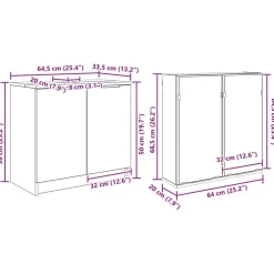 vidaXL Juego de muebles de baño 3 pcs Madera de ingeniería Roble negro Outlet