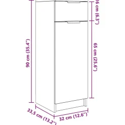 vidaXL Juego de muebles de baño 3 pcs Madera de ingeniería Roble negro Outlet