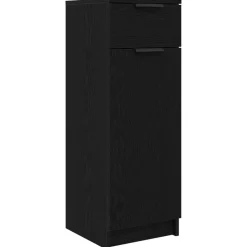 vidaXL Juego de muebles de baño 3 pcs Madera de ingeniería Roble negro Outlet