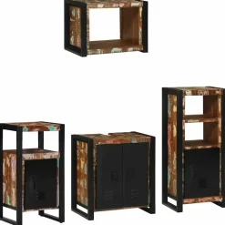 vidaXL Conjuntos De Muebles-Juego de muebles de baño 4 pcs Madera sólida recuperada