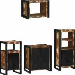 vidaXL Conjuntos De Muebles-Juego de muebles de baño 4 pcs Madera sólida recuperada