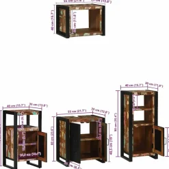 vidaXL Conjuntos De Muebles-Juego de muebles de baño 4 pcs Madera sólida recuperada