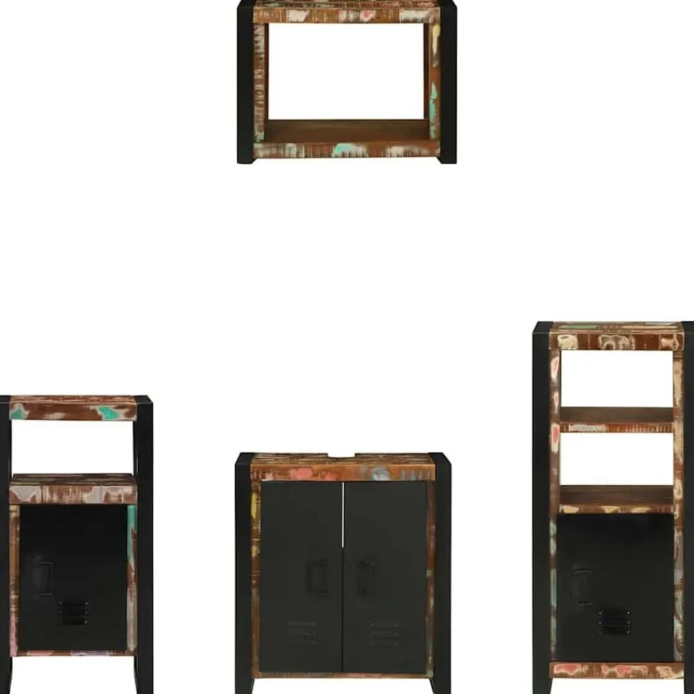 vidaXL Conjuntos De Muebles-Juego de muebles de baño 4 pcs Madera sólida recuperada