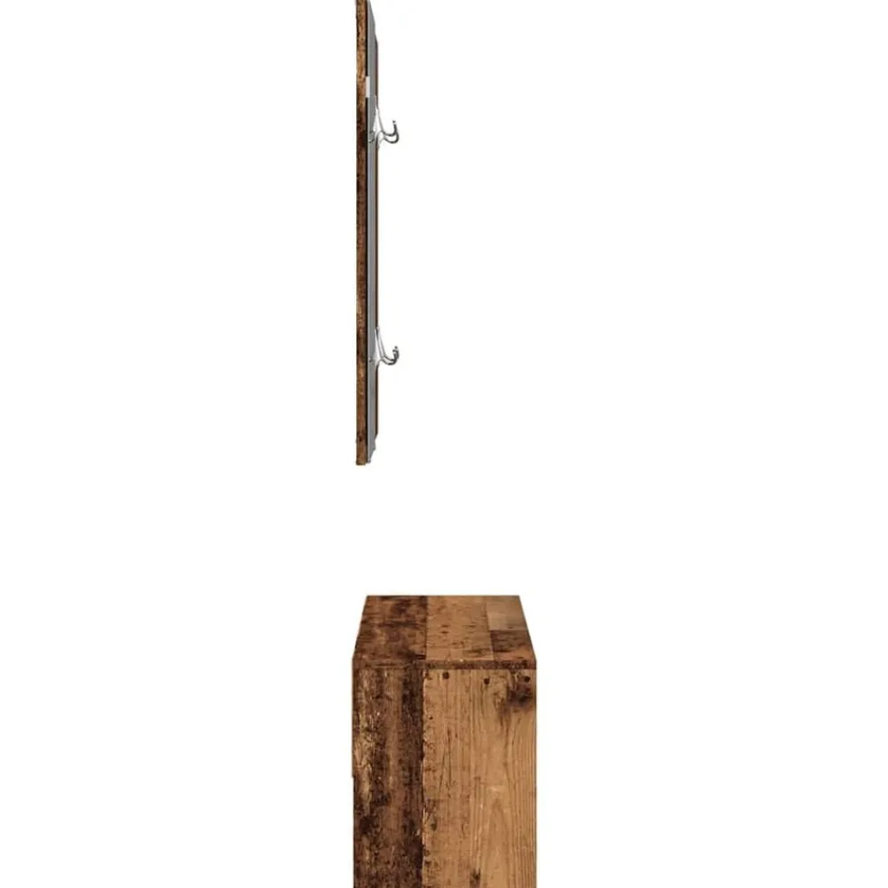 vidaXL Juego de muebles de recibidor madera ingeniería Madera antigua Best