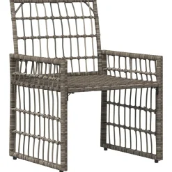vidaXL Juego de muebles de exterior 5 pcs Negro y Gris oscuro gris y gris oscuro New