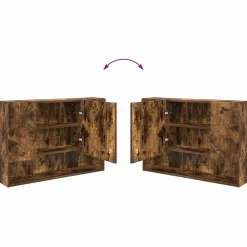 vidaXL Juego de muebles de baño con cajón 4 pcs Roble ahumado