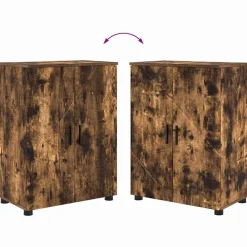 vidaXL Juego de muebles de baño con cajón 4 pcs Roble ahumado