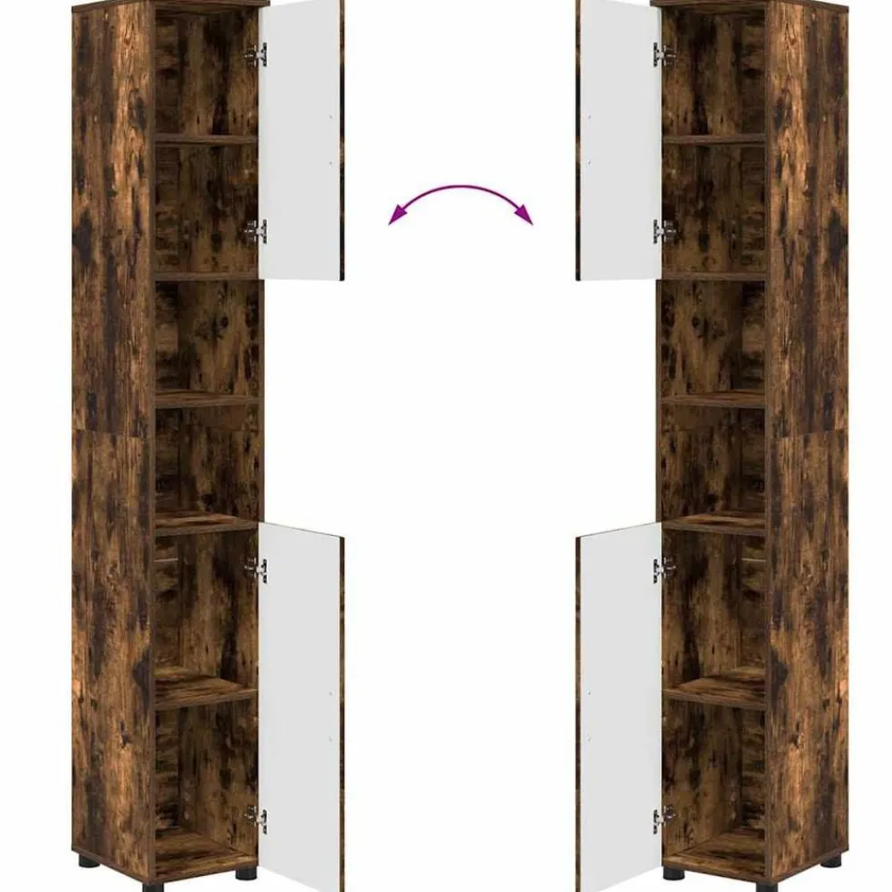 vidaXL Juego de muebles de baño con cajón 4 pcs Roble ahumado
