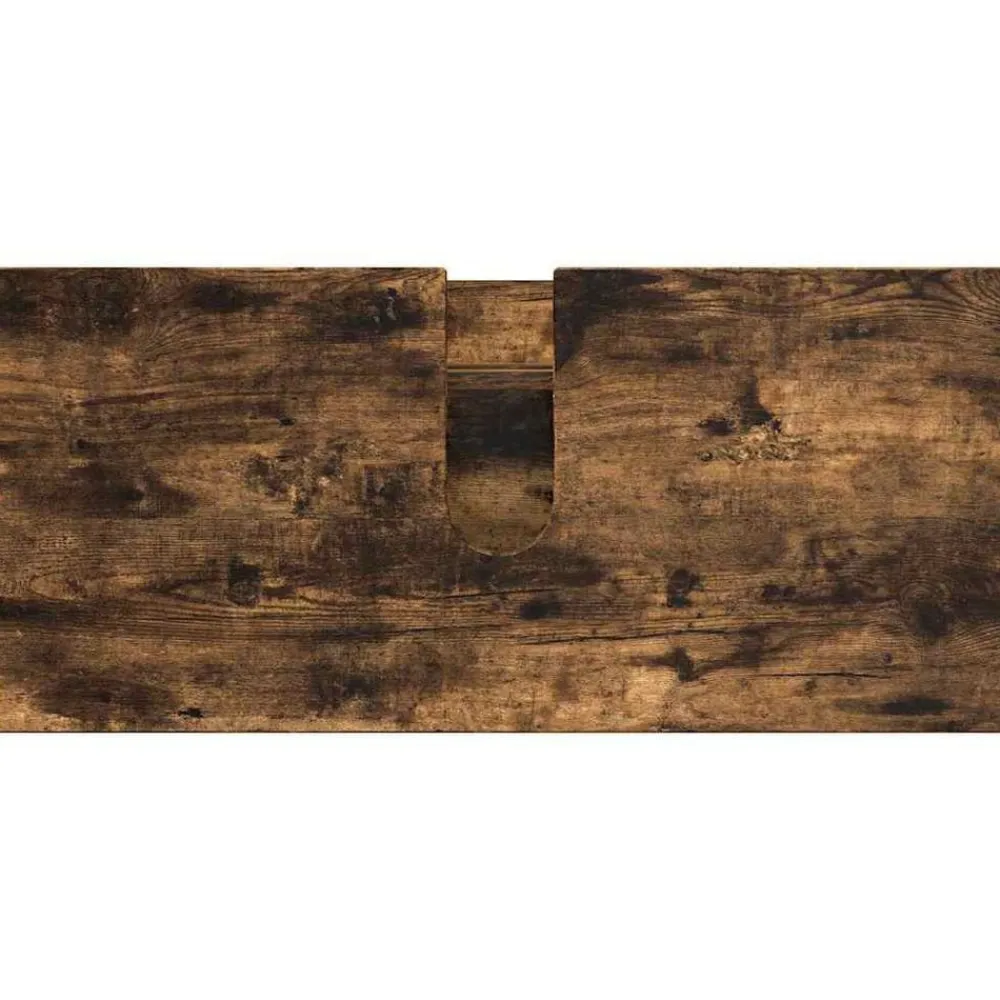 vidaXL Juego de muebles de baño con cajón 4 pcs Roble ahumado