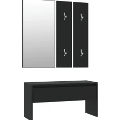 vidaXL Bancos-Juego de muebles de recibidor madera de ingeniería