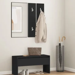 vidaXL Bancos-Juego de muebles de recibidor madera de ingeniería