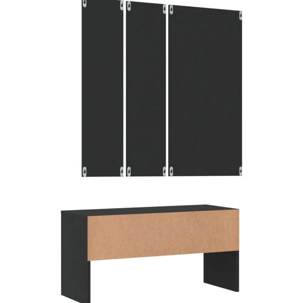 vidaXL Bancos-Juego de muebles de recibidor madera de ingeniería