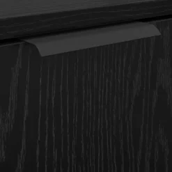 vidaXL Juego de muebles de baño 4 pcs Madera de ingeniería Roble negro Outlet