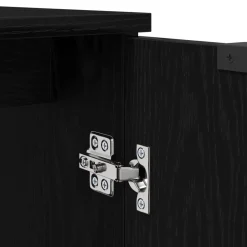 vidaXL Juego de muebles de baño 4 pcs Madera de ingeniería Roble negro Outlet