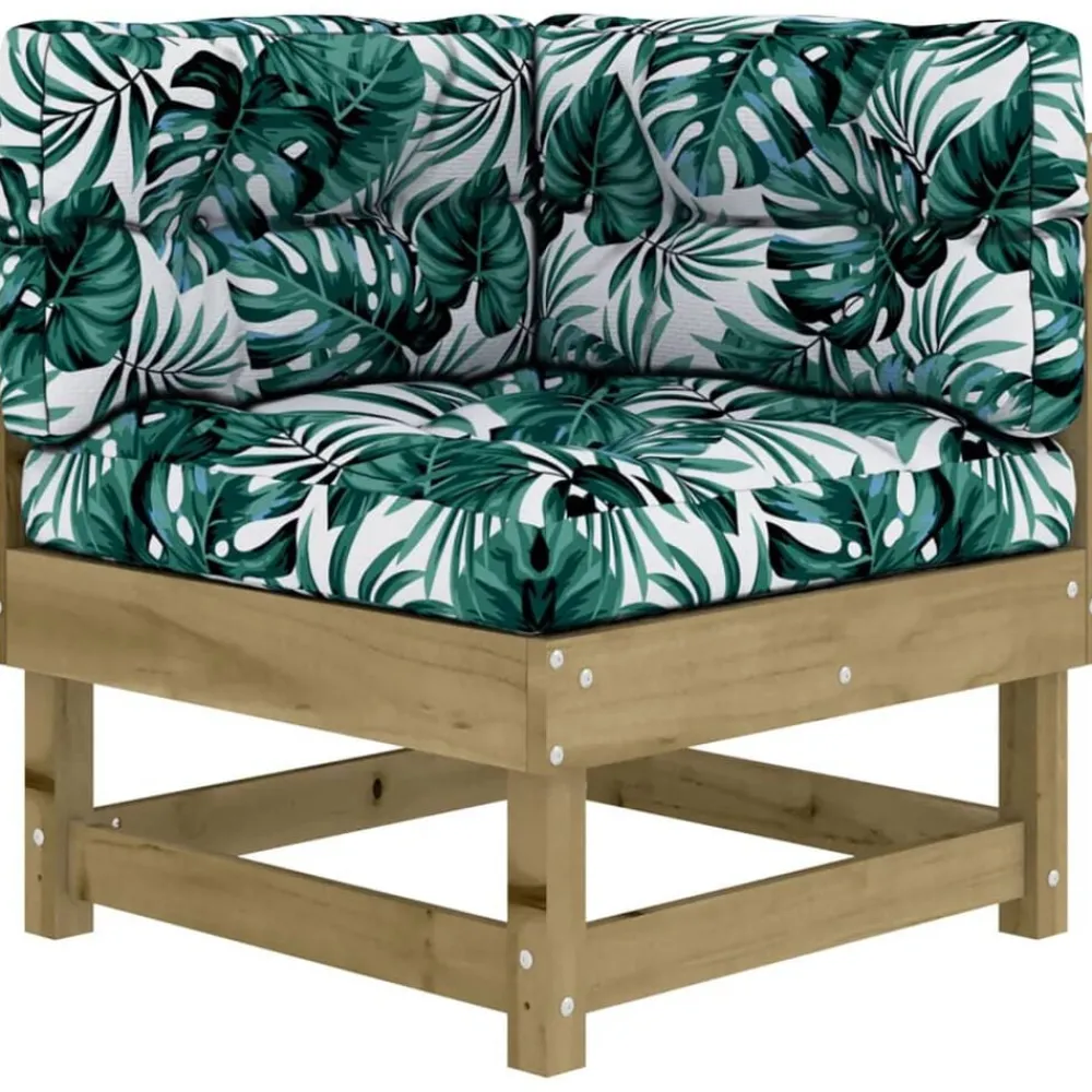 vidaXL Juego de muebles jardín 5 pzas y cojines madera pino impregnada Marrón Outlet