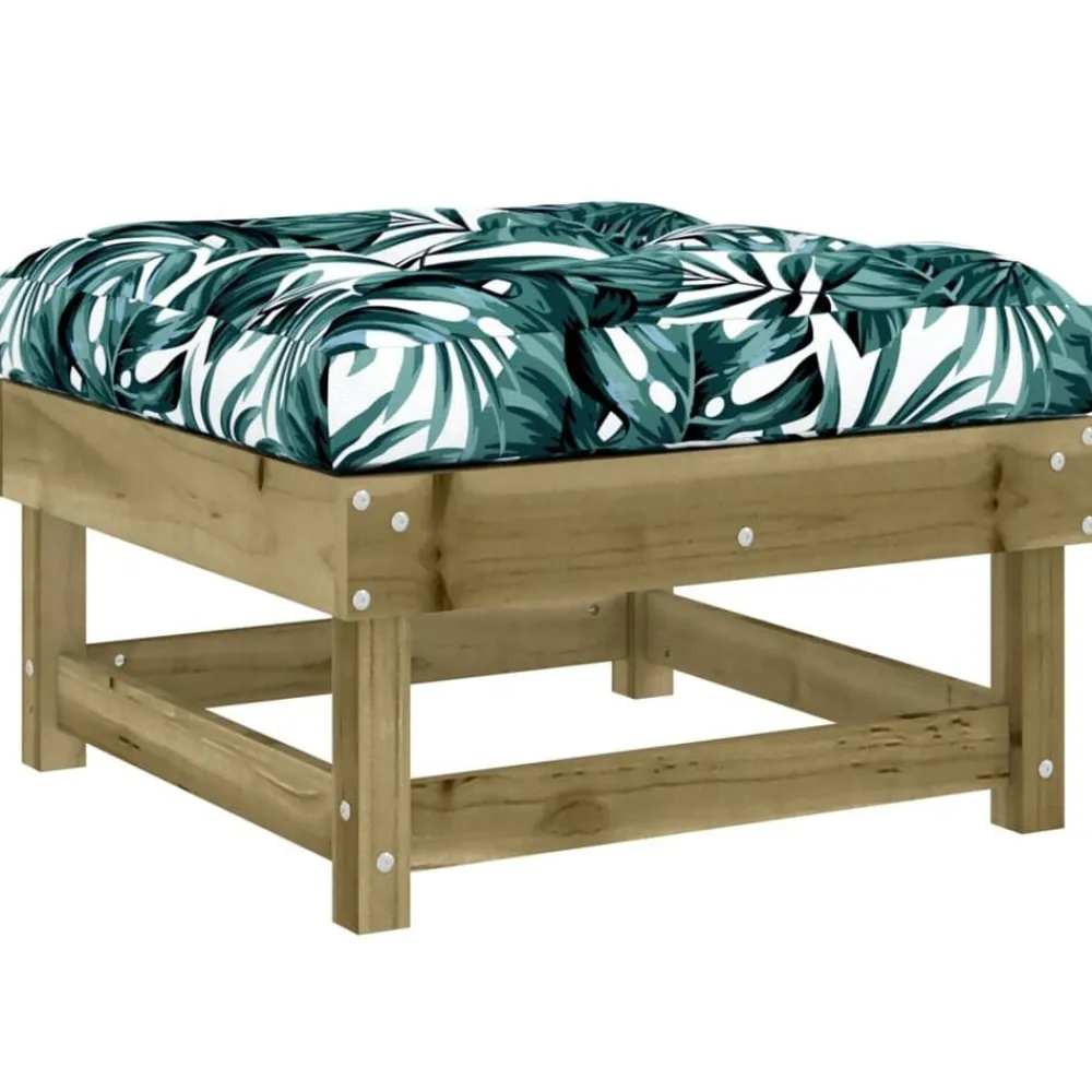 vidaXL Juego de muebles jardín 5 pzas y cojines madera pino impregnada Marrón Outlet