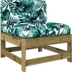 vidaXL Juego de muebles jardín 7 pzas y cojines madera pino impregnada Marrón Outlet