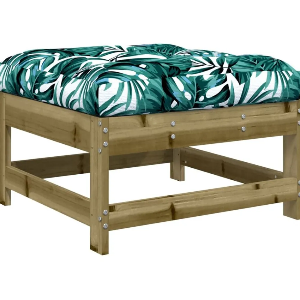 vidaXL Juego de muebles jardín 7 pzas y cojines madera pino impregnada Marrón Outlet