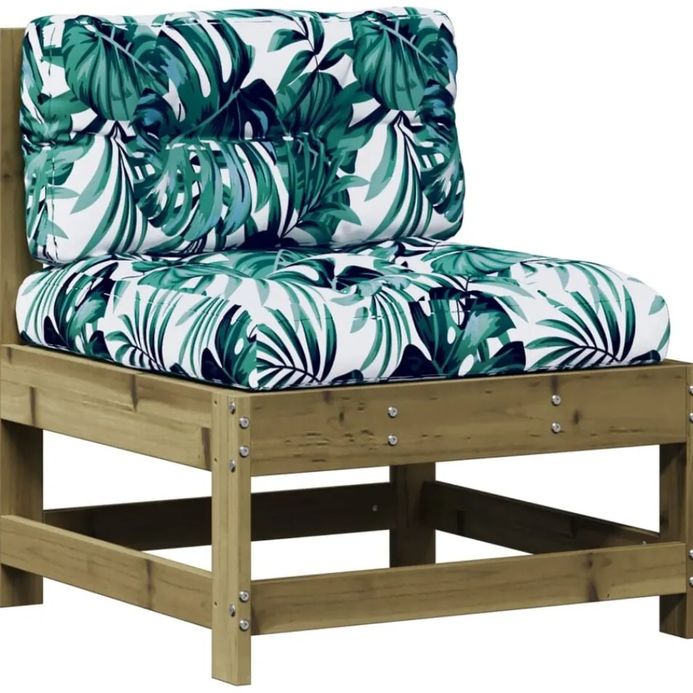 vidaXL Muebles De Jardín-Juego de muebles jardín 8 pzas y cojines madera pino impregnada