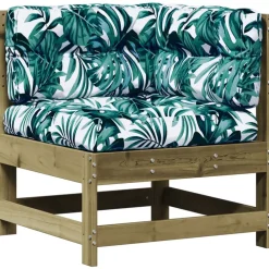 vidaXL Muebles De Jardín-Juego de muebles jardín 8 pzas y cojines madera pino impregnada