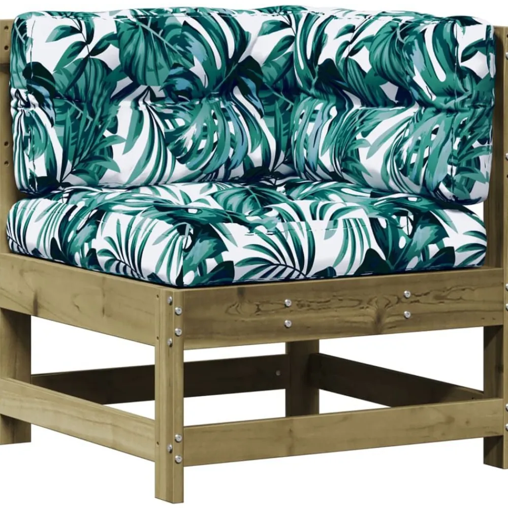 vidaXL Muebles De Jardín-Juego de muebles jardín 8 pzas y cojines madera pino impregnada
