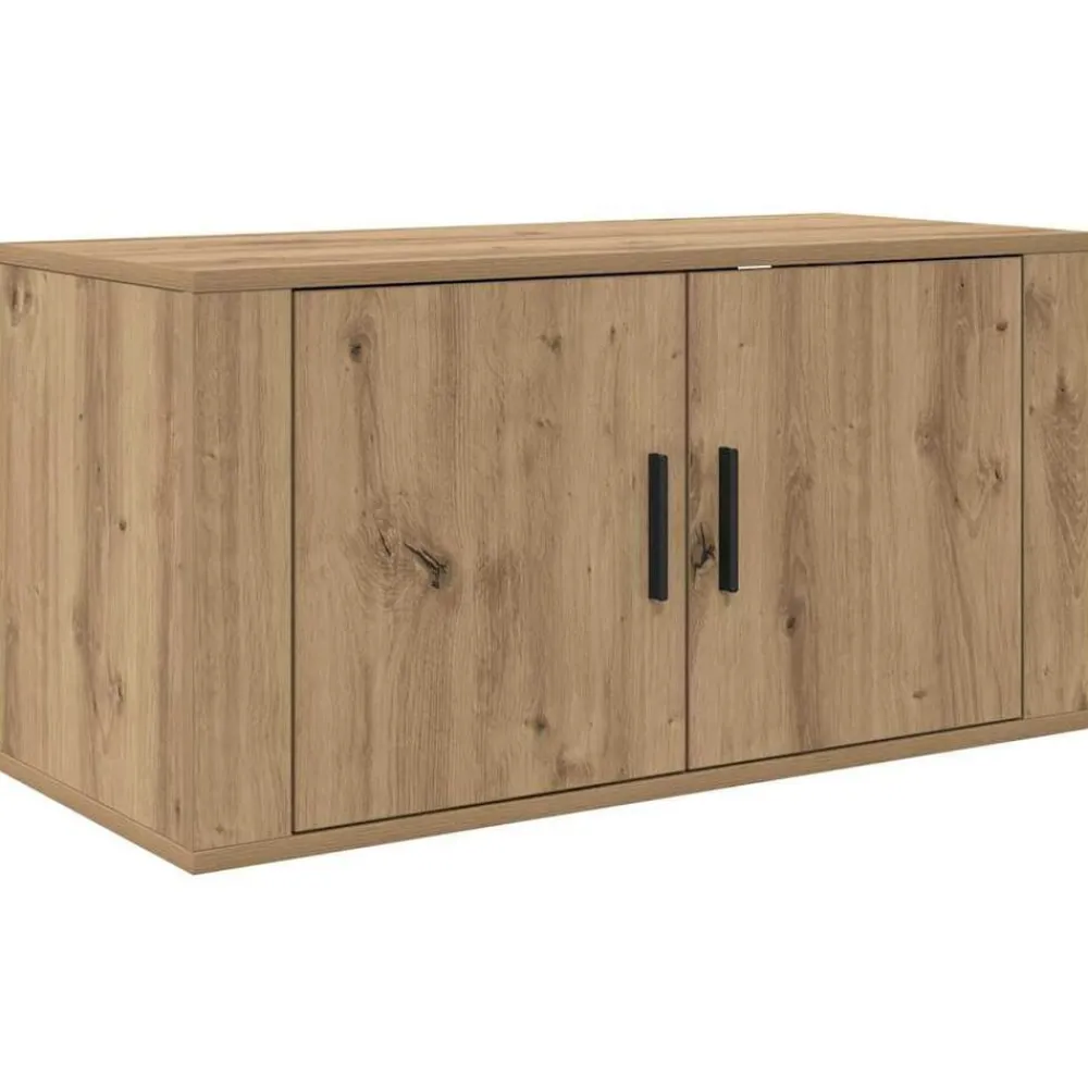vidaXL Juego de Muebles para Televisión Montados en la Pared 3 pcs Roble artisan Clearance