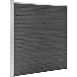 vidaXL Juego de paneles de valla WPC 699x186 cm Negro Sale